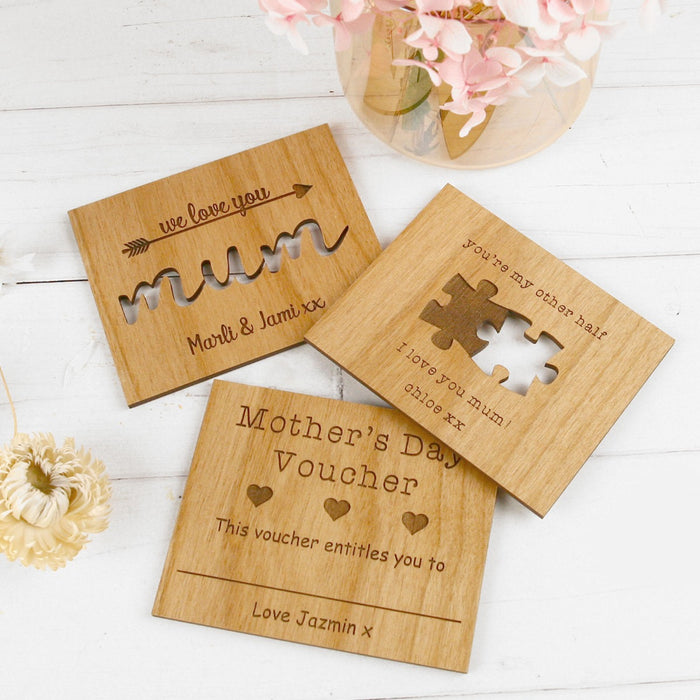 Personalised Engraved Magnetic Mother's Day Cards Present