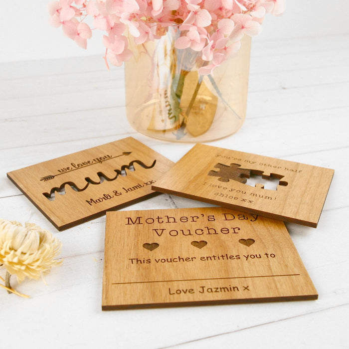 Custom Designed Laser Cut & Engraved Magnetic Mother's Day Cards Present