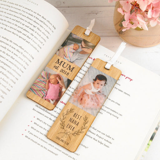 Personalised Photo Printed "Best Nana Ever" Mother's Day Wooden Bookmark Present
