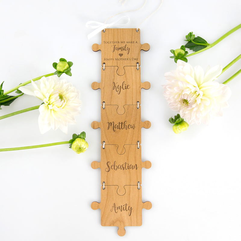 Personalised Engraved Mother’s Day Puzzle Hanger Present
