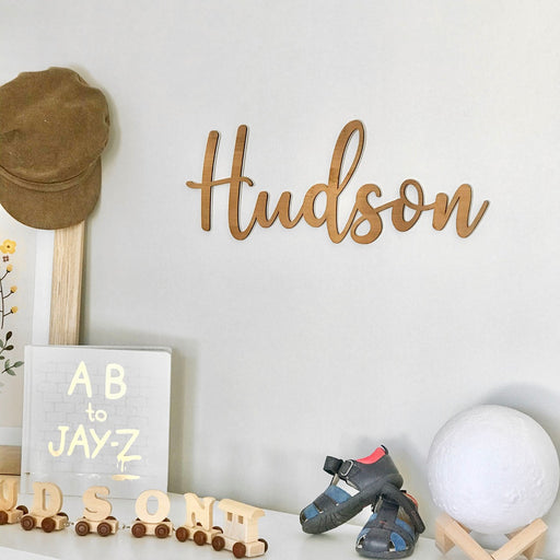 Personalised Laser Cut Baby's Name Wooden Nursery Sign