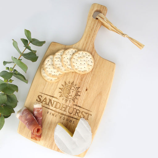 Customised Engraved Corporate Wooden Cheese Serving Chopping Paddle Board