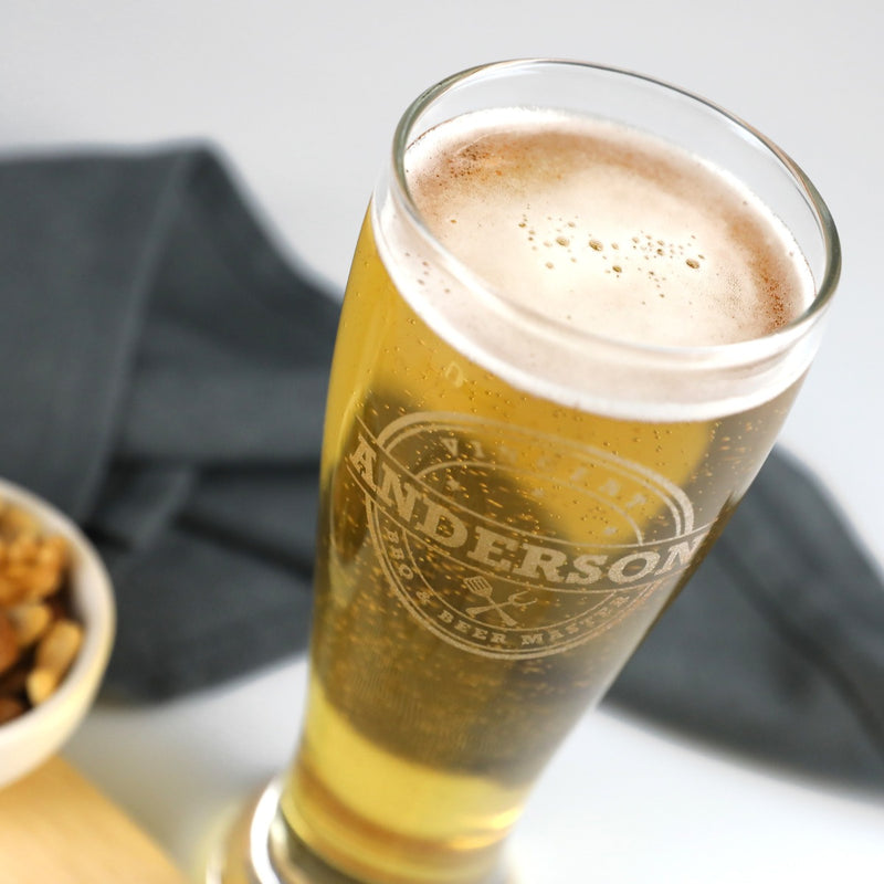 Personalised Engraved Father's Day schooner beer glass Gift