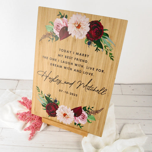 Customised A3 Full Colour Printed Bamboo Wedding Welcome Sign