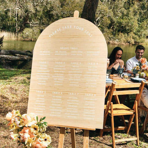 Personalised Printed A1 Size Bamboo Arch Wedding Seating Chart