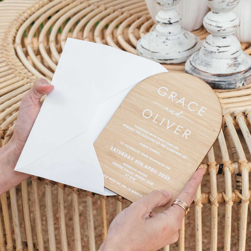 Personalised Printed Bamboo Arch Wedding Invitations