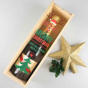 Custom Designed Colour Printed Acrylic lid Wooden Christmas Wine or Champagne box Present