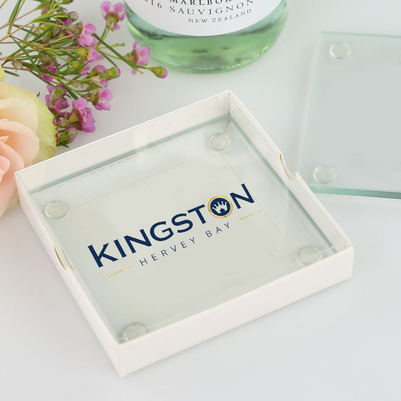 Colour Printed Company logo Glass Coaster Corporate Gift