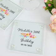 Customised Full Colour Print 30th Birthday Glass Coaster Present