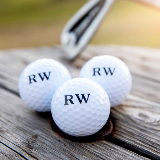 Personalised Printed Initials Set of 3 Golf Balls Father's Day Present