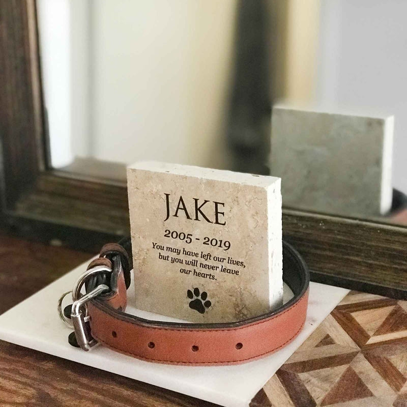 Personalised Printed Memorial Pet Marble Stone Plaque
