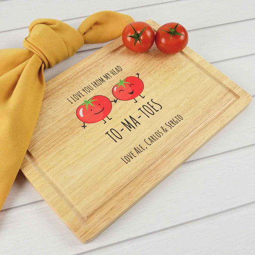 Personalised Colour Printed Vegetable Puns Kitchen Jokes Wooden Chopping Board