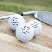 Printed golf balls in various designs and colours for golf-themed weddings