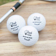 Personalised wedding golf balls with names and date printed