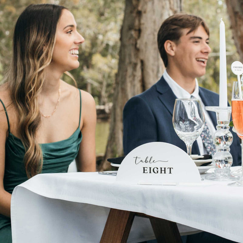 Printed White Acrylic Arch Wedding Table Number