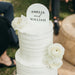 Custom Artwork Printed White Acrylic Arch Wedding Couple's Name Cake Topper
