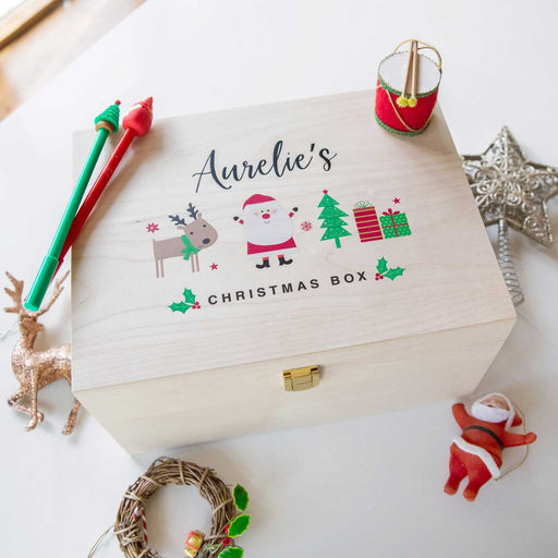 Personalised Printed Christmas Day Wooden Box