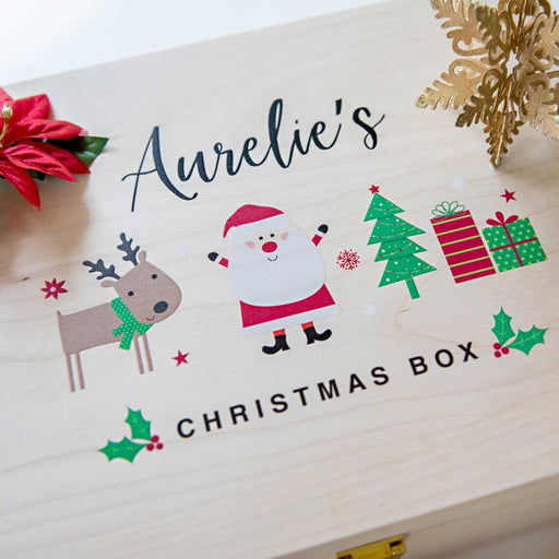 Customised Engraved Child's Christmas Day Wooden Box Present
