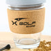 Custom Engraved Logo Cork Band Reusable Glass Coffee Keep Cup Corporate gift