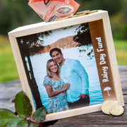 Custom Photo Printed Rainy Day Fund Wooden Money Box Piggy Bank Christmas Gift