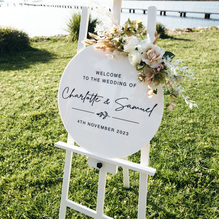 Printed 60cm Round Wedding Welcome Sign