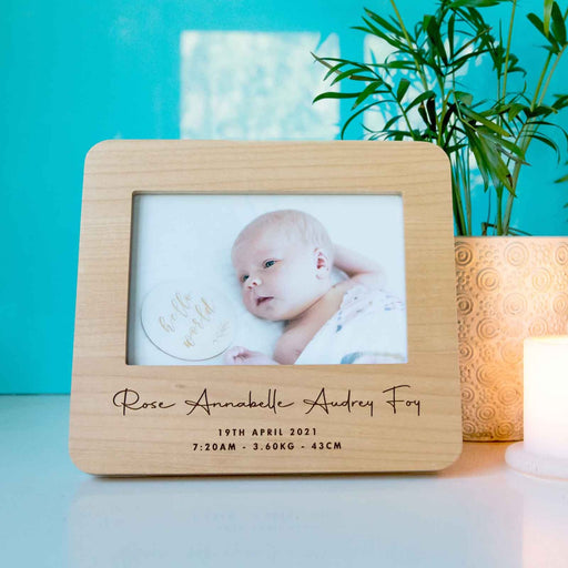 Personalised Engraved Wooden Rounded Edge Photo Frame
