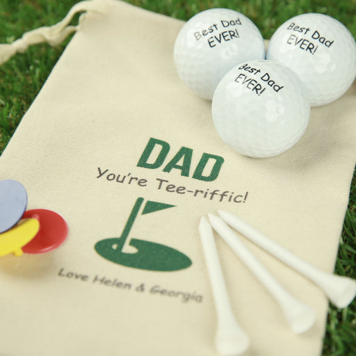 Customised Engraved Sporty Dad Hamper - Engraved Drink Bottle, Golf ball, Tees & ball markers