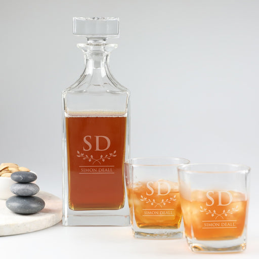 Personalised Engraved Father's Day Matching Decanter & Scotch Glasses Present