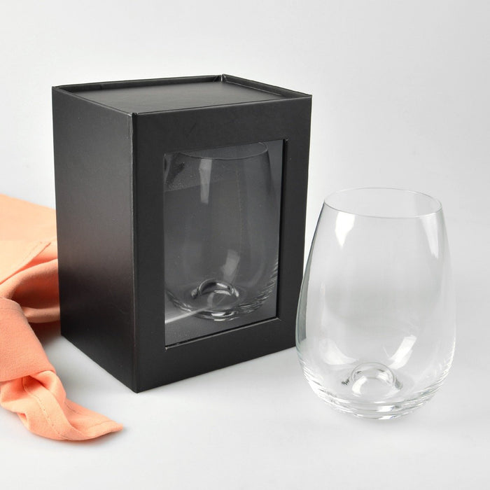 Stemless Wine box black presentation box with magnetic lid