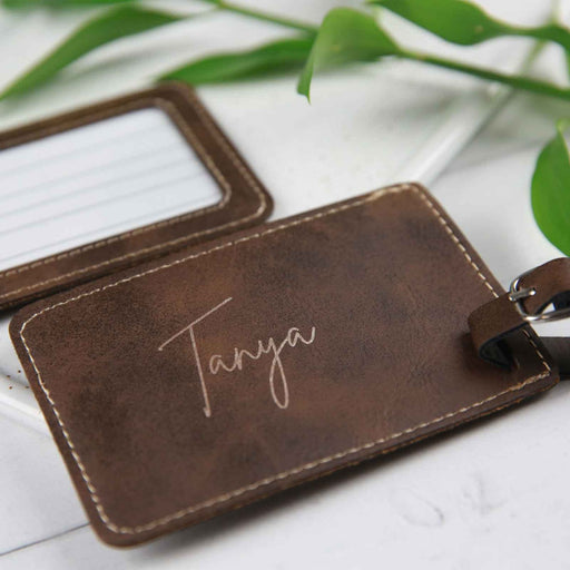 Personalised Engraved Birthday Leatherette Luggage Tag Birthday Gift