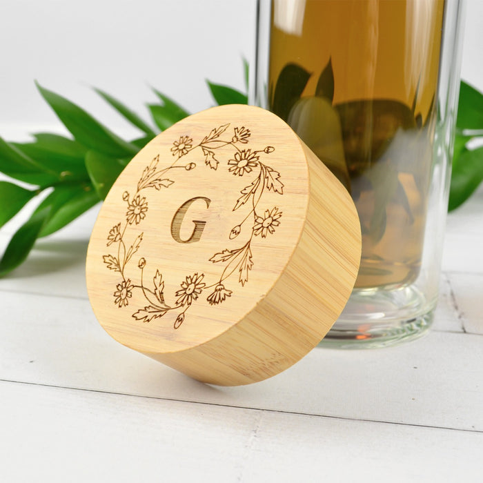 Customised Engraved Glass Tea Infuser with Wooden Lid Black Birthday Gift Box Present
