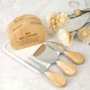 Custom Designed Engraved Teacher Wooden Cheese Knife Set Christmas Gift