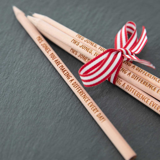Personalised Engraved Wooden Teachers Christmas Pencils Presents