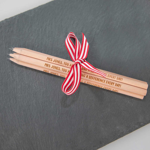 Custom Designed Engraved Wooden Teachers Christmas Pencils Presents- Best Teacher Ever