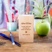 Customised Engraved Wooden Tealight Holder Teacher Present