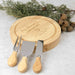 Customised Engraved Round Wooden Cheese Board Knife Set Teacher's Christmas Present