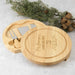 Custom Designed Engraved Round Wooden Board Cheese Knife Set Teacher's Christmas Gift