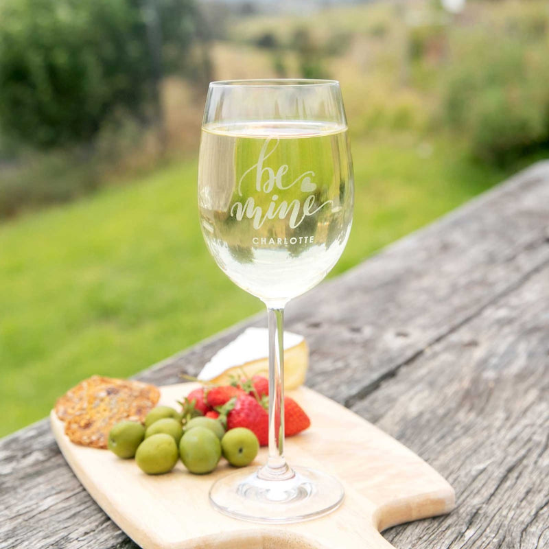 Personalised Engraved "Be Mine" Wine Glass Present