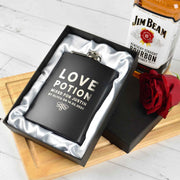 Custom Designed Engraved Black Valentine's Day Hip flask