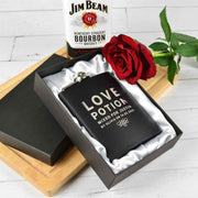 Custom Artwork Engraved Black Valentine's Day Hip flask