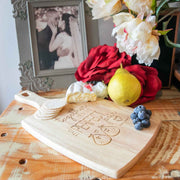 Custom Designed Engraved Valentine's Day Wooden Cheese Paddle Board Present
