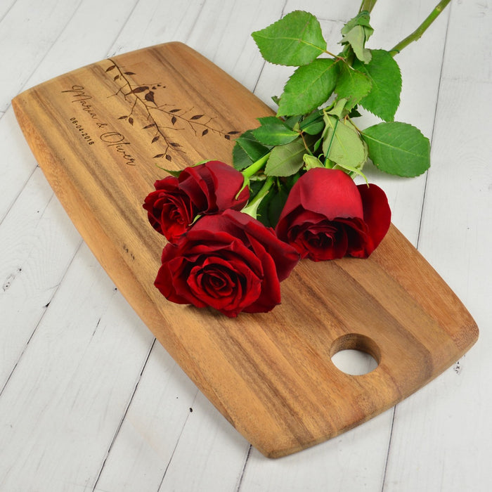 Engraved Custom Artwork Wooden Tapas Board Engraved Valentine's Day Present