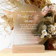 Custom Designed Engraved Bucket List Sign with Wooden Keepsake Box