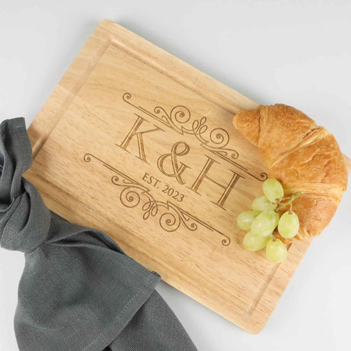 Personalised Engraved Wooden Wedding Cheese Chopping Serving Board Gift
