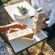 Personalised Engraved Wooden Tumbling Tower Wedding Guest Book