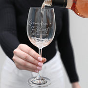 Customised Engraved Bride and Groom Wine Glass Wedding Present