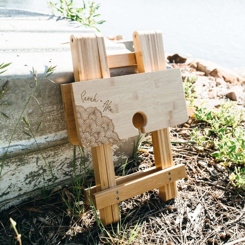 Personalised Engraved Bamboo Picnic Table Birthday Present