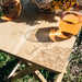 Customised Engraved Bamboo Wooden Picnic Table with complimentary engraved twin wine Glasses insert holders Wedding Present
