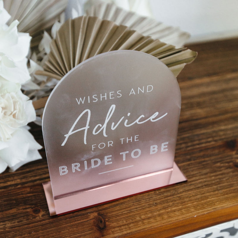 Acrylic Wishes and Advice Wedding Sign with Stand