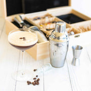 Customised Laser Engraved Engraved Espresso Martini Cocktail Gift Wooden Boxed Set Christmas Present